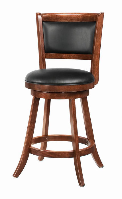 Broxton Upholstered Swivel Counter Height Stools Chestnut and Black (Set of 2) - Casa Morelos / Coahuila Furniture (Oklahoma City, OK)