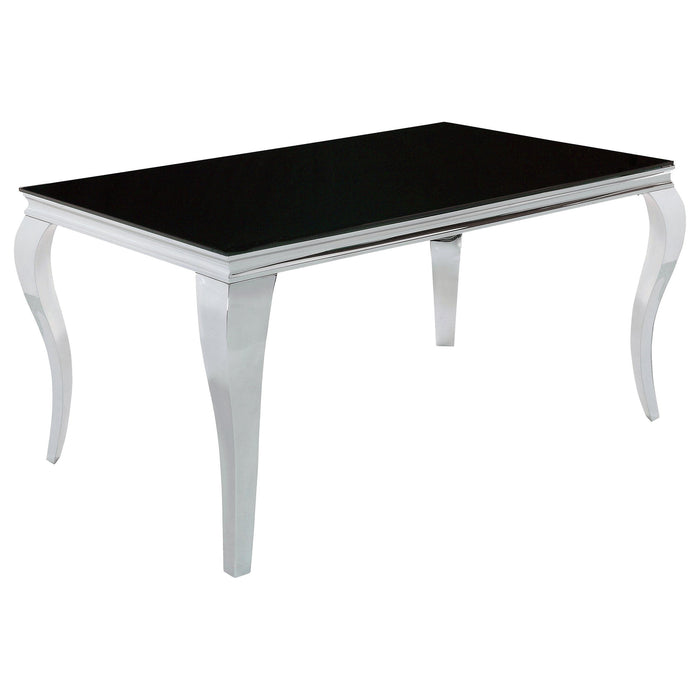 Carone Rectangular Dining Table Chrome and Black - Casa Morelos / Coahuila Furniture (Oklahoma City, OK)