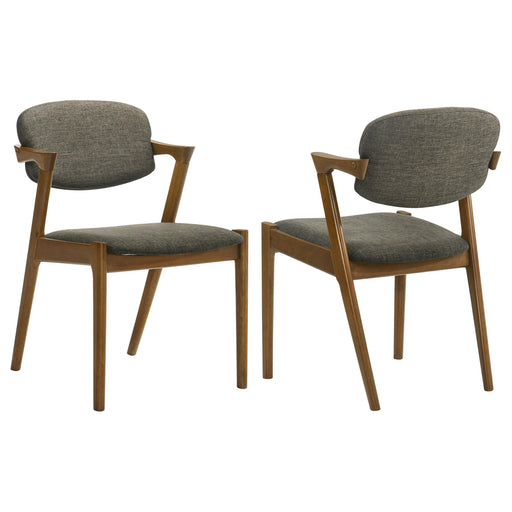 Malone Dining Side Chairs Grey and Dark Walnut (Set of 2) - Casa Morelos / Coahuila Furniture (Oklahoma City, OK)