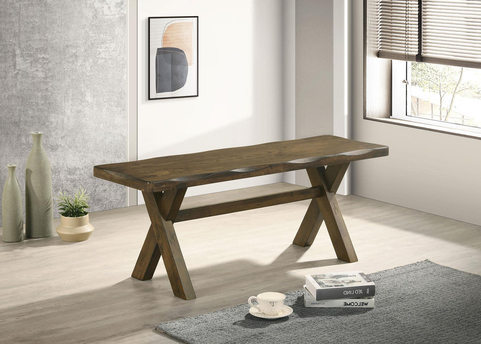 Alston X-shaped Dining Bench Knotty Nutmeg - Casa Morelos / Coahuila Furniture (Oklahoma City, OK)