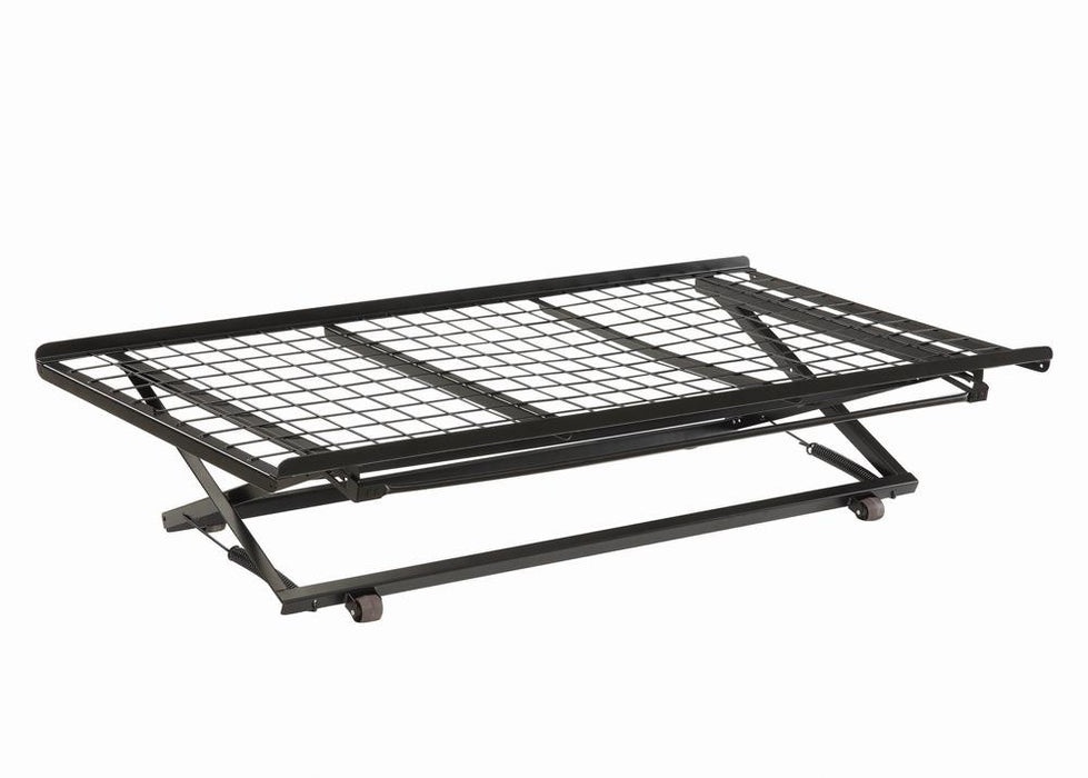 Ethan Twin Pop Up Trundle Bed with Rollers Black - Casa Morelos / Coahuila Furniture (Oklahoma City, OK)