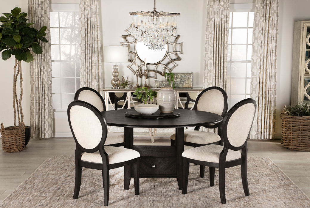 Twyla 5-piece Round Dining Set Dark Cocoa and Cream - Casa Morelos / Coahuila Furniture (Oklahoma City, OK)