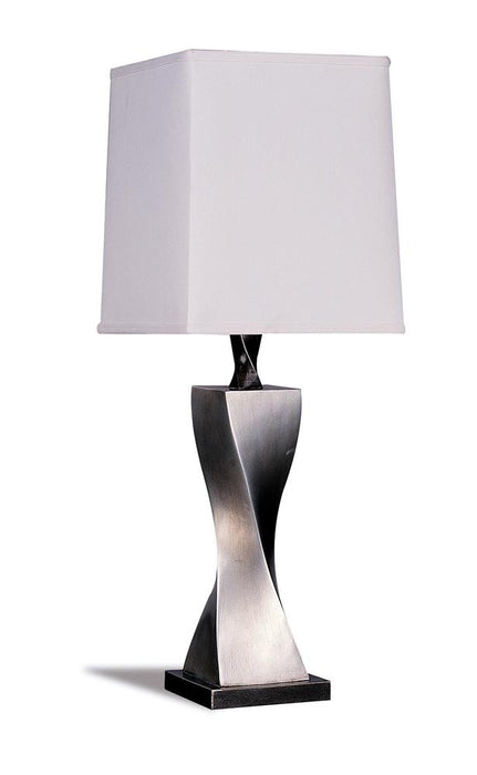 Keene Square Shade Table Lamps White and Antique Silver (Set of 2) - Casa Morelos / Coahuila Furniture (Oklahoma City, OK)