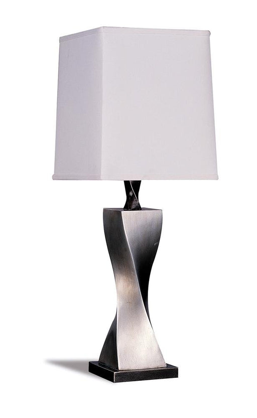 Keene Square Shade Table Lamps White and Antique Silver (Set of 2) - Casa Morelos / Coahuila Furniture (Oklahoma City, OK)
