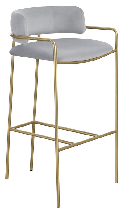 Comstock Upholstered Low Back Stool Grey and Gold - Casa Morelos / Coahuila Furniture (Oklahoma City, OK)
