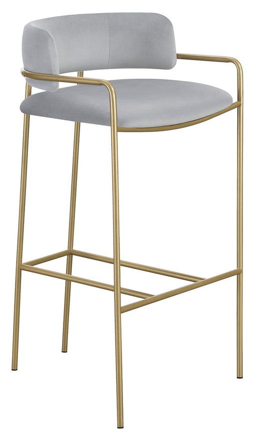 Comstock Upholstered Low Back Stool Grey and Gold - Casa Morelos / Coahuila Furniture (Oklahoma City, OK)