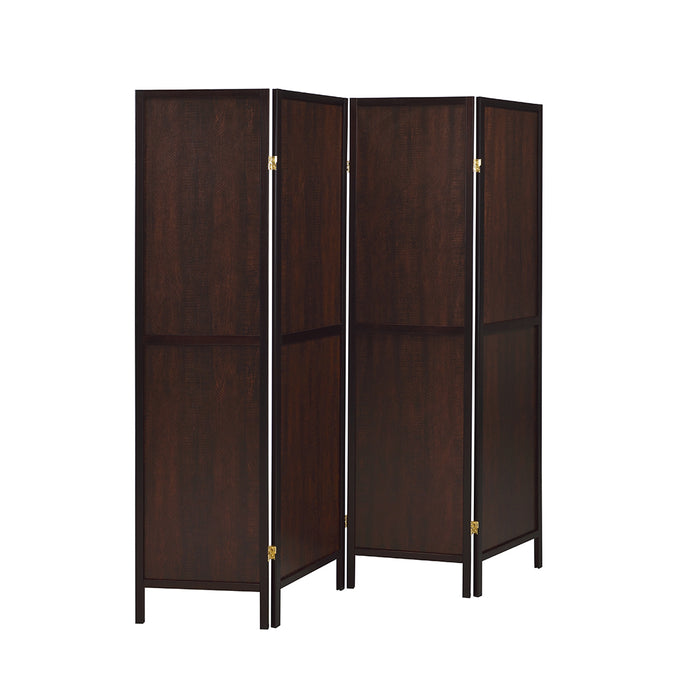 Deepika 4-panel Folding Screen Tobacco and Cappuccino - Casa Morelos / Coahuila Furniture (Oklahoma City, OK)