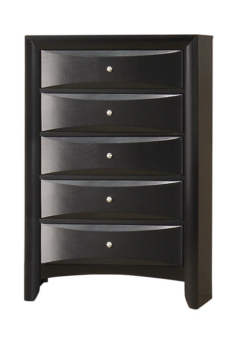 Briana Rectangular 5-drawer Chest Black - Casa Morelos / Coahuila Furniture (Oklahoma City, OK)