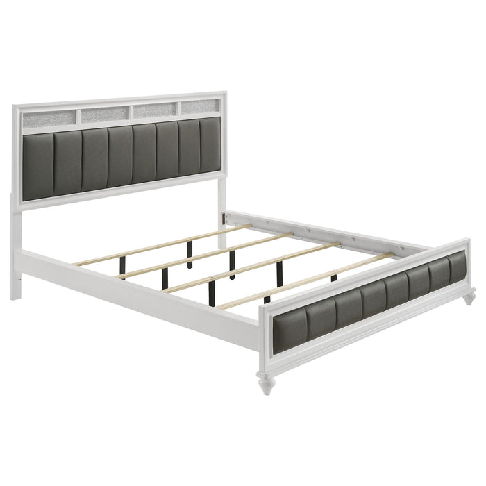Barzini California King, E.King, & Queen Upholstered Panel Bed White - Casa Morelos / Coahuila Furniture (Oklahoma City, OK)