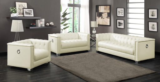 Chaviano 3-piece Upholstered Tufted Sofa Set Pearl White - Casa Morelos / Coahuila Furniture (Oklahoma City, OK)