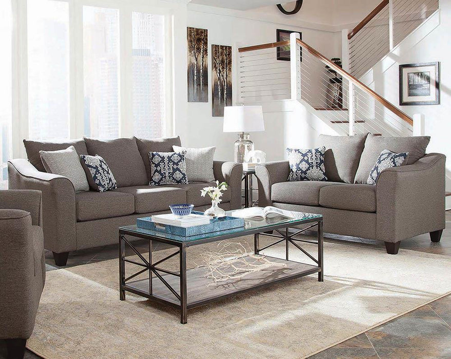 Salizar Upholstered Flared Arm Living Room Set Grey - Casa Morelos / Coahuila Furniture (Oklahoma City, OK)