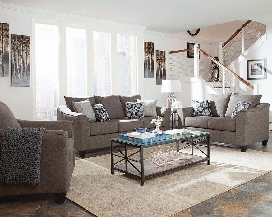 Salizar Upholstered Flared Arm Living Room Set Grey - Casa Morelos / Coahuila Furniture (Oklahoma City, OK)