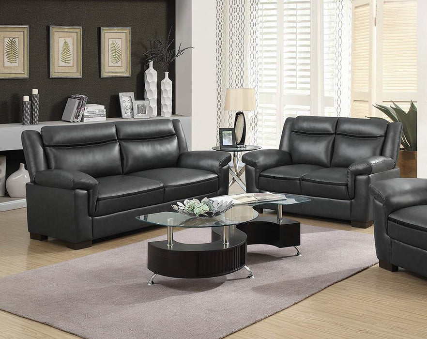 Arabella Upholstered Pillow Top Arm Living Room Set Grey - Casa Morelos / Coahuila Furniture (Oklahoma City, OK)