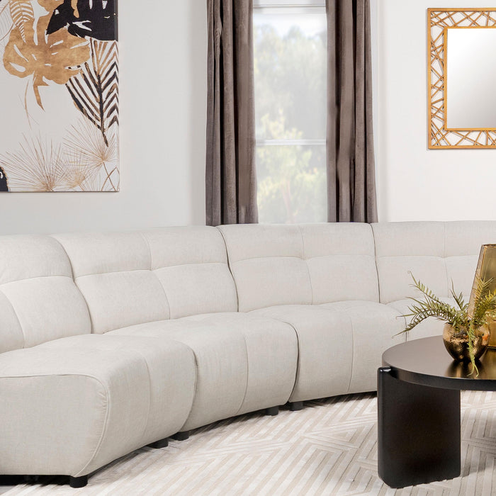 Charlotte Upholstered Curved Armless Chair Ivory - Casa Morelos / Coahuila Furniture (Oklahoma City, OK)