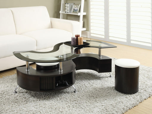 Buckley 3-piece Coffee Table and Stools Set Cappuccino - Casa Morelos / Coahuila Furniture (Oklahoma City, OK)