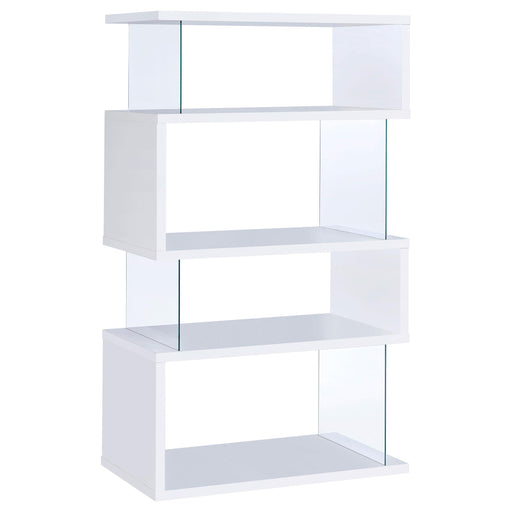 Emelle 4-tier Bookcase White and Clear - Casa Morelos / Coahuila Furniture (Oklahoma City, OK)