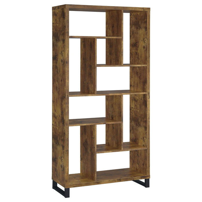 Delwin 10-shelf Bookcase Antique Nutmeg - Casa Morelos / Coahuila Furniture (Oklahoma City, OK)