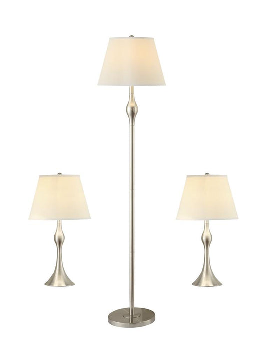 Griffin 3-piece Slender Lamp Set Brushed Nickel - Casa Morelos / Coahuila Furniture (Oklahoma City, OK)