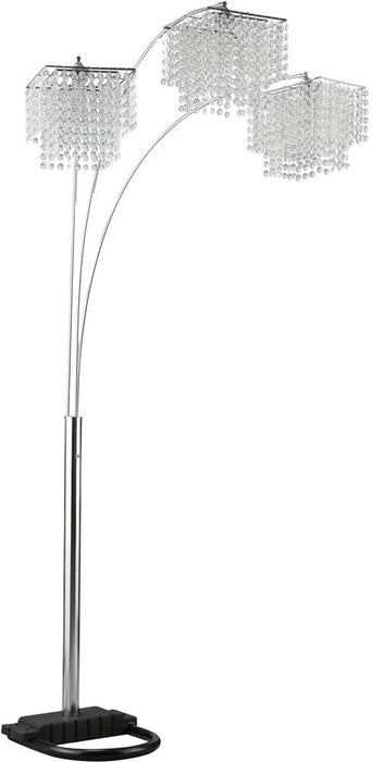 Miriam Crystal Drop Shade Floor Lamp Chrome - Casa Morelos / Coahuila Furniture (Oklahoma City, OK)
