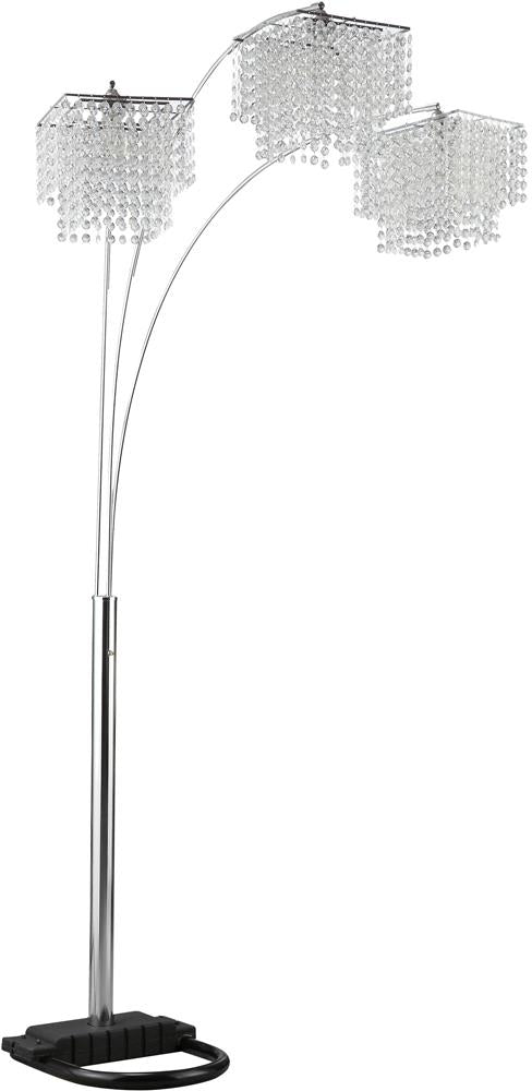 Miriam Crystal Drop Shade Floor Lamp Chrome - Casa Morelos / Coahuila Furniture (Oklahoma City, OK)