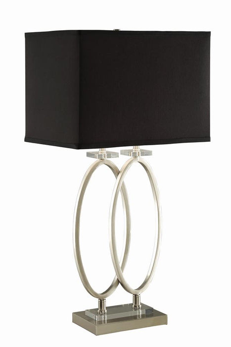 Izuku Rectangular Shade Table Lamp Black and Brushed Nickel - Casa Morelos / Coahuila Furniture (Oklahoma City, OK)