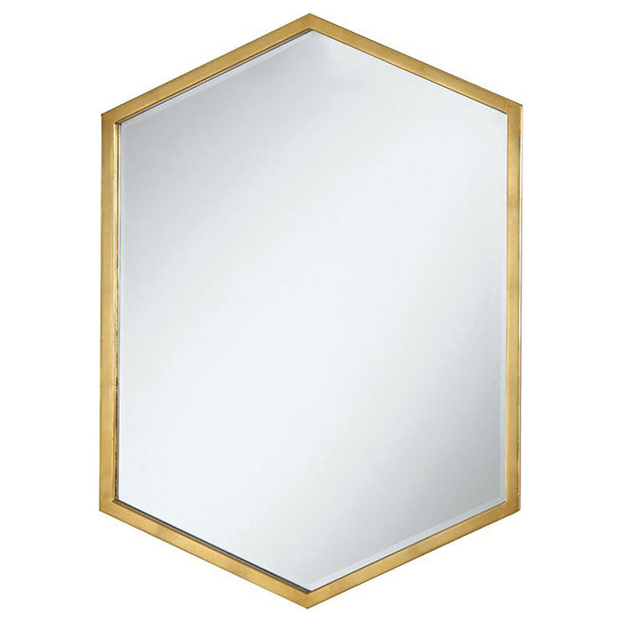 Bledel Hexagon Shaped Wall Mirror Gold - Casa Morelos / Coahuila Furniture (Oklahoma City, OK)
