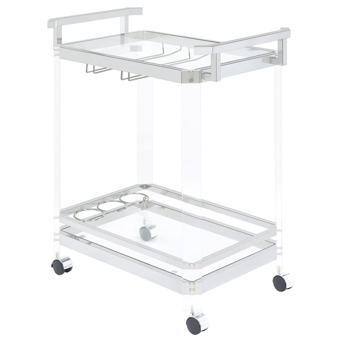 Jefferson 2-tier Glass Serving Cart Clear - Casa Morelos / Coahuila Furniture (Oklahoma City, OK)