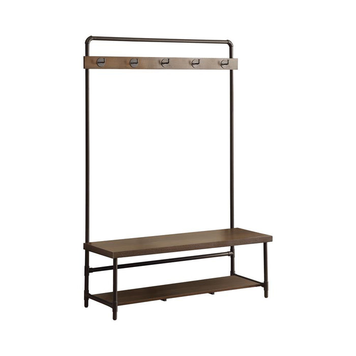 Alise Hall Tree with 5 Coat Hooks Chestnut and Dark Bronze - Casa Morelos / Coahuila Furniture (Oklahoma City, OK)