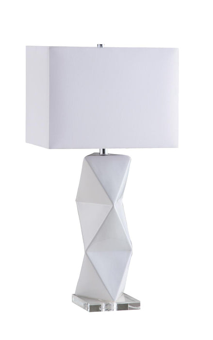Camie Geometric Ceramic Base Table Lamp White - Casa Morelos / Coahuila Furniture (Oklahoma City, OK)