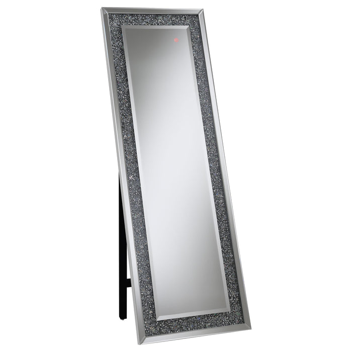 Carisi Rectangular Standing Mirror with LED Lighting Silver - Casa Morelos / Coahuila Furniture (Oklahoma City, OK)