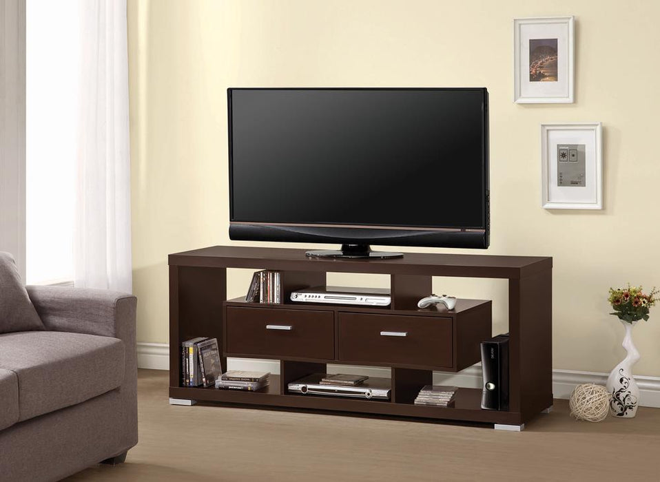 Casey 2-drawer Rectangular TV Console Cappuccino - Casa Morelos / Coahuila Furniture (Oklahoma City, OK)