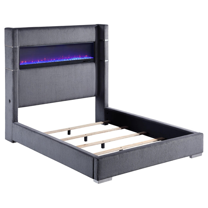 Tisdall California King, E.King & Queen Bed Grey, Black & Queen - Casa Morelos / Coahuila Furniture (Oklahoma City, OK)