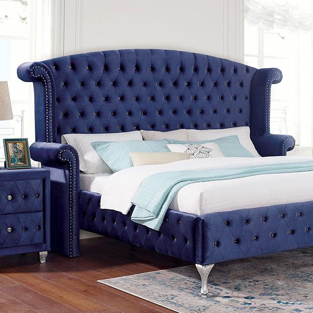 ALZIR Cal.King, E.King, & Queen Bed, Blue - Casa Morelos / Coahuila Furniture (Oklahoma City, OK)