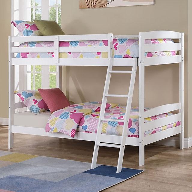 Candice Twin/Twin Bunk Bed White & Gray - Casa Morelos / Coahuila Furniture (Oklahoma City, OK)