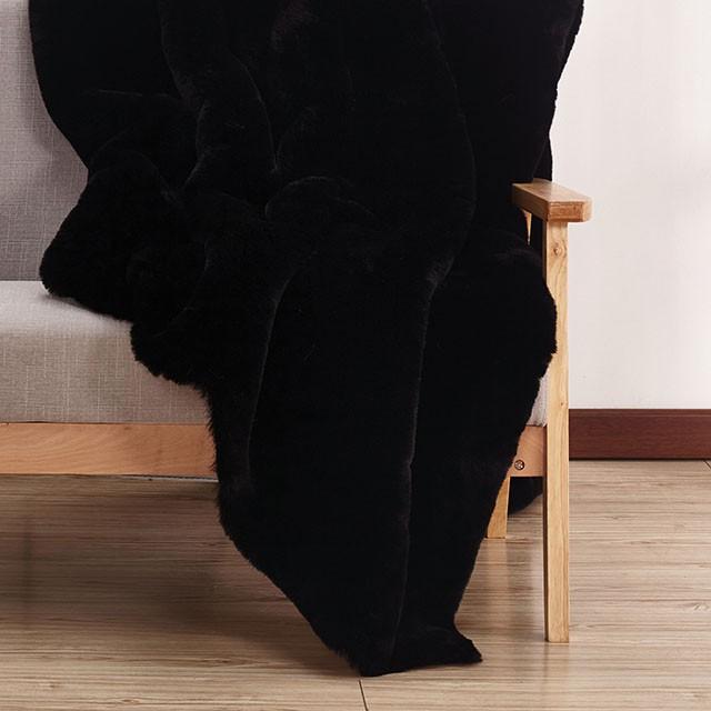 Caparica Black Throw, Black - Casa Morelos / Coahuila Furniture (Oklahoma City, OK)