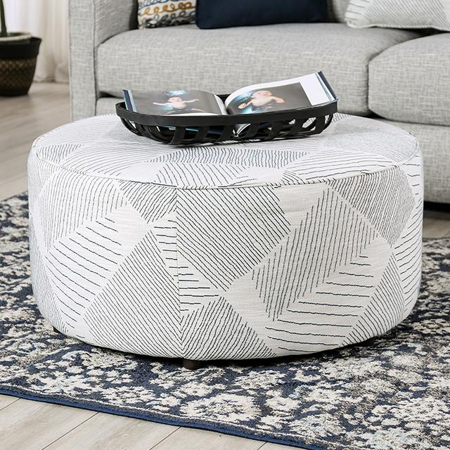 CHANCERY Ottoman, Gray/Navy - Casa Morelos / Coahuila Furniture (Oklahoma City, OK)