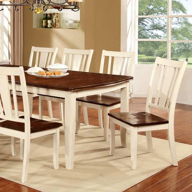 DOVER Vintage White/Cherry Dining Table w/ 18" Leaf - Casa Morelos / Coahuila Furniture (Oklahoma City, OK)