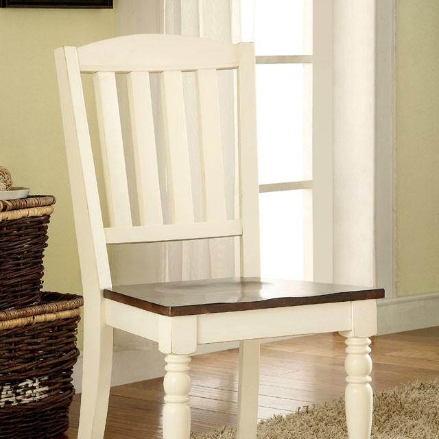 HARRISBURG Vintage White/Dark Oak Side Chair (2/CTN) - Casa Morelos / Coahuila Furniture (Oklahoma City, OK)