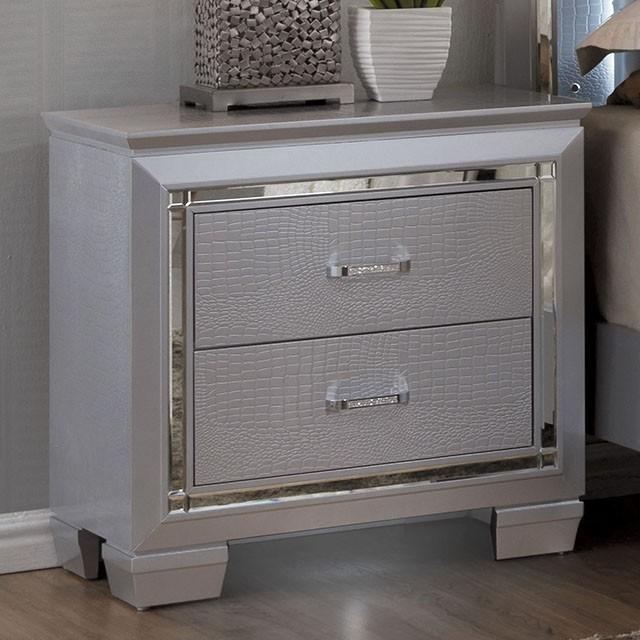 BELLANOVA Silver Night Stand - Casa Morelos / Coahuila Furniture (Oklahoma City, OK)