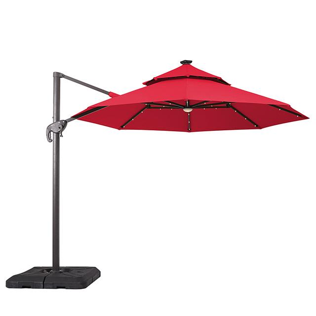 Nuti 10 Ft Round Umbrella w/ LED Light + 37" Large Base - Casa Morelos / Coahuila Furniture (Oklahoma City, OK)