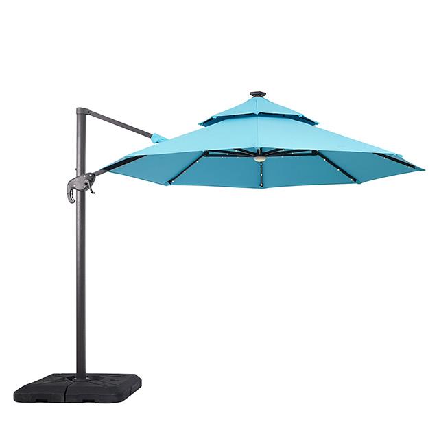 Nuti 10 Ft Round Umbrella w/ LED Light + 37" Large Base - Casa Morelos / Coahuila Furniture (Oklahoma City, OK)