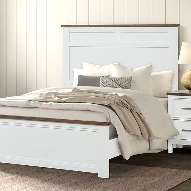 Pinetop Twin & Full Bed White & Blue - Casa Morelos / Coahuila Furniture (Oklahoma City, OK)