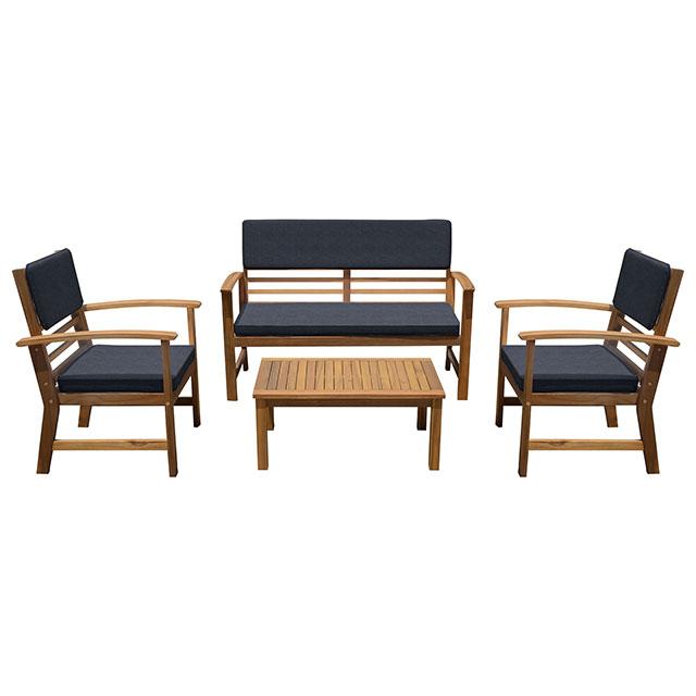Hana 4 Pc. Patio Set Blue - Casa Morelos / Coahuila Furniture (Oklahoma City, OK)