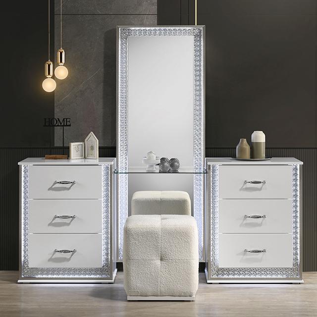 Hazeline Vanity Set with Stool - Casa Morelos / Coahuila Furniture (Oklahoma City, OK)