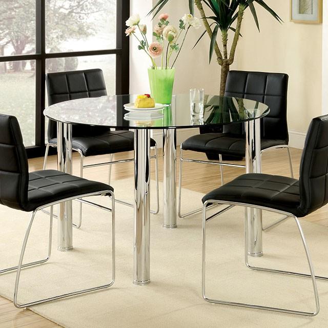 Kona I Chrome Round Dining Table - Casa Morelos / Coahuila Furniture (Oklahoma City, OK)