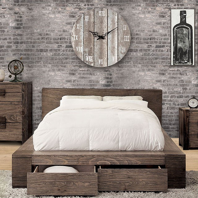 Janeiro Bed Brown & Grey - Casa Morelos / Coahuila Furniture (Oklahoma City, OK)