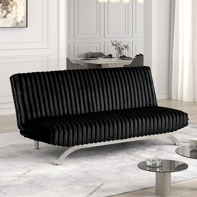 Villeneuve Futon Sofa Bed Black, Pink, & Grey - Casa Morelos / Coahuila Furniture (Oklahoma City, OK)