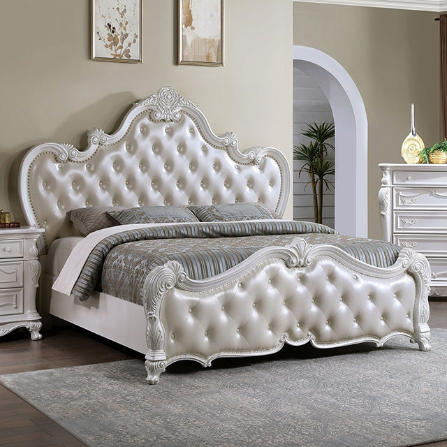 Ventresca Bed White & Chrome - Casa Morelos / Coahuila Furniture (Oklahoma City, OK)