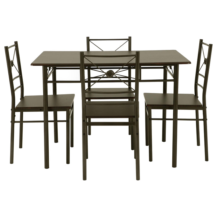 Anna 5-piece Rectangular Dining Set Dark Bronze - Casa Morelos / Coahuila Furniture (Oklahoma City, OK)