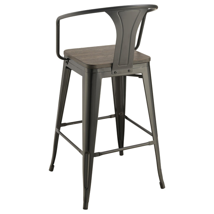 Cavalier 3-piece Square Bar Table Set Dark Elm and Black - Casa Morelos / Coahuila Furniture (Oklahoma City, OK)